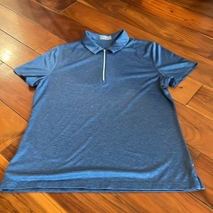 Blue short sleeve half zip up shirt